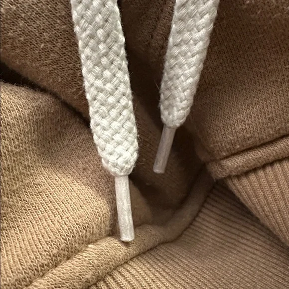 BKE Fleece Lined Drop Shoulder Zip Up Oversized Hoodie Size XL 1X Tan - Picture 5 of 9